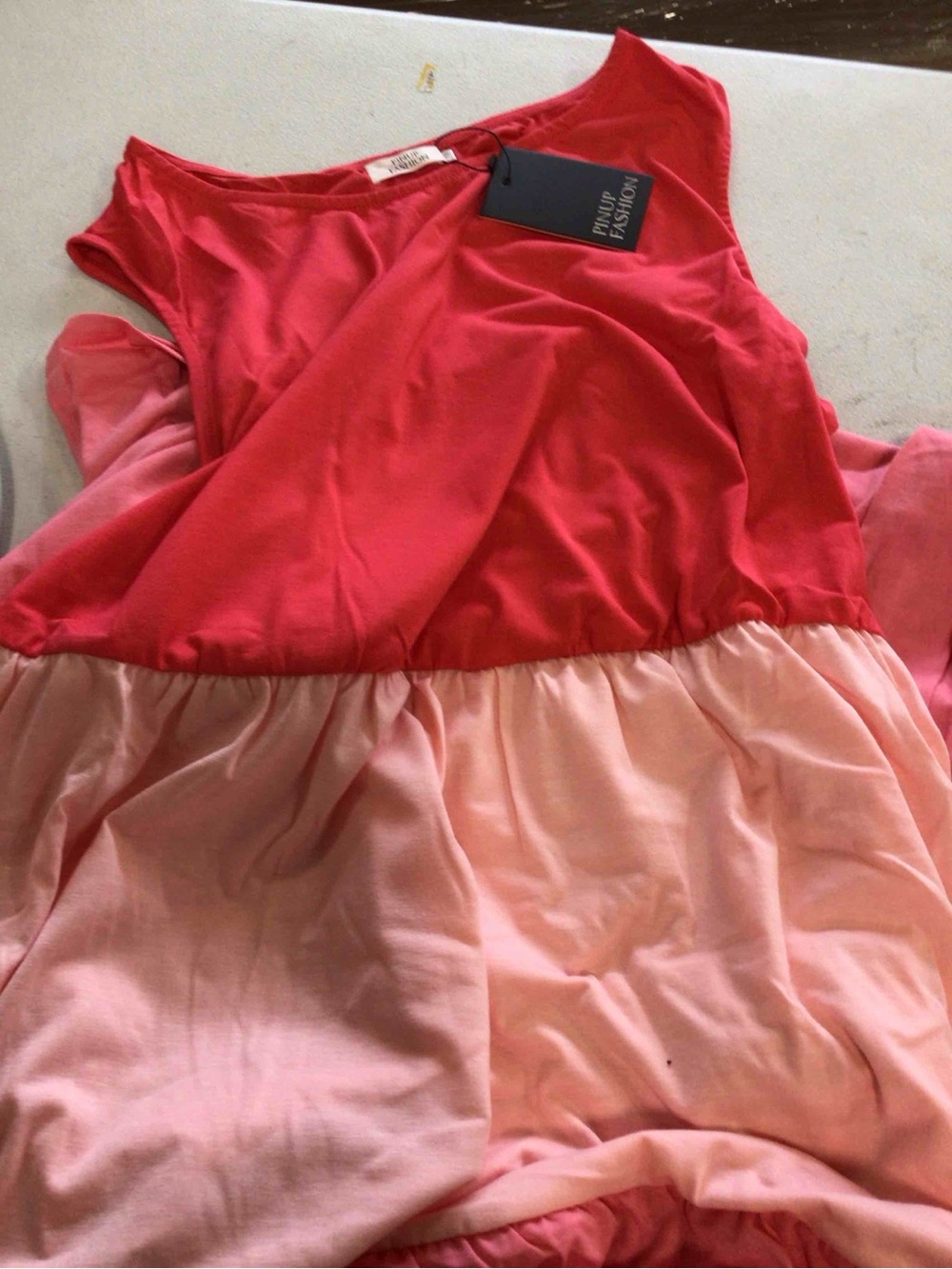 Maxi Dress Resort Beach Pink with tank top and Tiered Skirt J Jill style - Picture 3 of 4